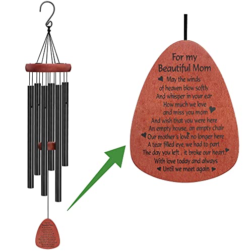 Loss of A Mother Sympathy Gifts Memorial Wind Chimes for Loss of Mom Mama Large Remembrance in Memory Beech Wooden Windchimes Outside Outdoor Yard Keepsake Beautiful Mom