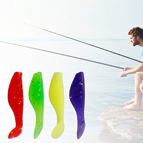 Iscas macias falsas, 10 peças de isca de peixe de silicone macio biônico isca falsa, pesca marítima,