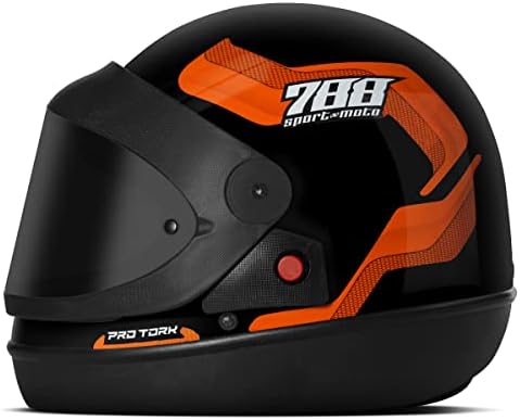 CAPACETE FECHADO PRO TORK SPORT MOTO 788 LARANJA TAM. 58 VIS. FUM...