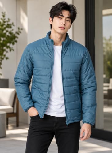 Image of TAGAS JACKET|mans Winter Puffer Jacket| Men's Solid Black Quilted Puffer Jackets | Lightweight Warm Winter Wear | Full Sleeve Front Zip Closure | Casual Outdoor Travel Jacket for Men
