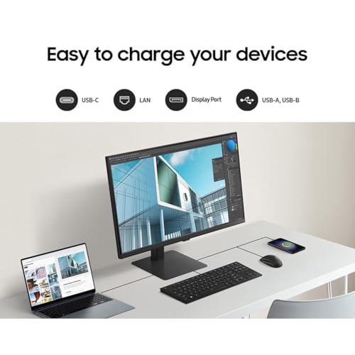 Image of Samsung Viewfinity S8 S80ud 32 4K UHD Monitor USB C 90W Kvm (Black) | 32 4K Va Panel, HDR10, USB-C with Built-in Kvm, Displayport 1.2 and HDMI 2.0, 350 CD and M, 3000:1 Contrast, Flicker-Free