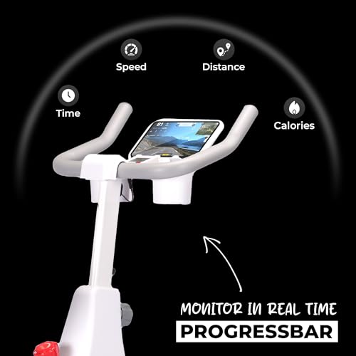 Image of Pacer Spin Bike for Home Workout| 7 Kg Fly Wheel | 100 kg Max Weight Capacity | 5 Level Magnetic Resistance | Adjustable Seat & Handle bar | LCD Display