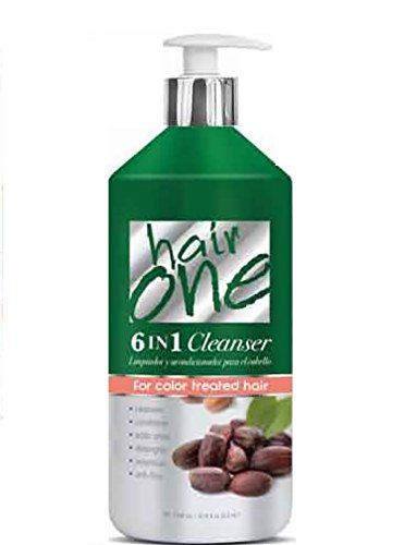Hair One 6 In 1 Cleanser for Color Treated Hair Jojoba Oil 33.8 ounce (6-Pack)