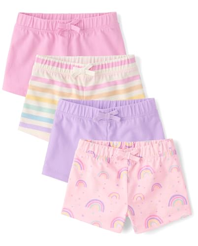 The Childrens Place Baby-Girls and Toddler Assorted Knit Shorts Rainbow 4-Pack 5 Years
