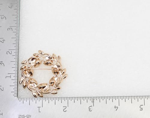 Image of Faship Gorgeous Rhinestone Crystal Floral Wreath Brooch Pin