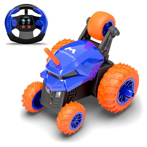 Image of Mirana Warrior 360 Degree Rotating Stunt RC Car Toy for Kids | High Speed Steering Remote Control Vehicle | USB Type-C Rechargeable for Boys and Girls | Made in India (Blue)