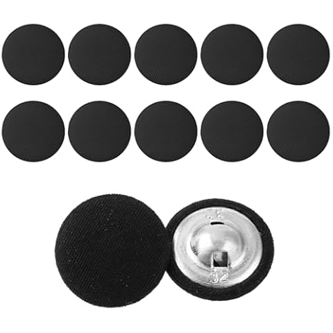 10Pcs Black Fabric Covered Sewing Buttons Cover