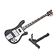 Hongzer Gitarreninstrument, schwarz Miniatur Bassgitarre Replikat mit Ständer und Koffer Instrument Modell Ornamente Geschenk