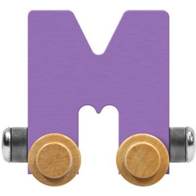 Maple Landmark NameTrain Pastel Letter Car M - Made in USA (Lavender)