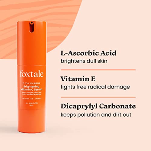 Image of Foxtale - (Pack of 3) C for Yourself C Serum 15% L-Ascorbic Acid and 1% Vitamin E Brightening Serum Helps to Reduces Pigmentation and Scars, Brightens Skin, Protects from Sun Damage - 30ml