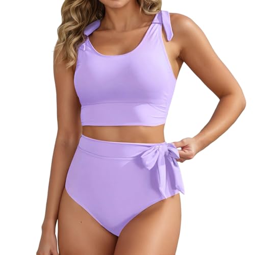Bikini uni taille haute bleu marine femme S maillot de bain sport