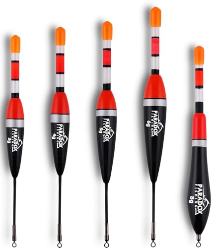 Paradox Fishing Lot de 5 Flotteur Peche - 3g/4g/5g/6g/8g - Bouchon Peche Truite