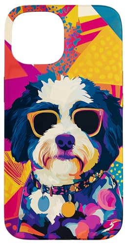 Bernedoodle Dog Fashion Cute Colorful Pop Art Case for iPhone 15