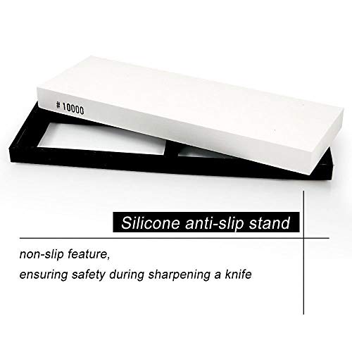 10000 Grit Knife Sharpener Sharpening Water Stone Corundum Whetstone For Razor Sharpening With Rubber Stone Holder #TOP1