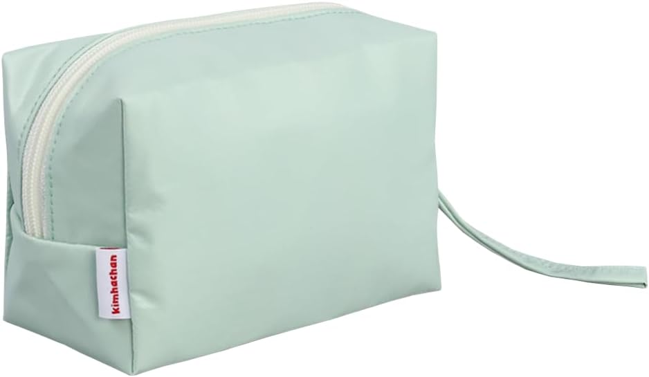 Soft Square Pouch | Lightweight Nylon Cosmetic & Accessory Bag with Strap | 3 Sizes 3 Colors (Silver, S+M+L SET (3 Pcs))