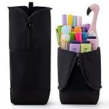 CICIMELON Foldable Standing Pencil Pen Case with Compartments Large Capacity Pencil Pouch Bag School Aesthetic Supplies for Girls Boys Adults Black