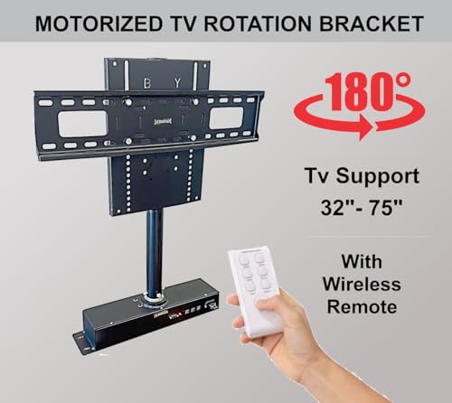 Image of Audiovan Motorization TV Bracket 180 Degree Rotation with Wireless Remote and Switch Control Tv Lift 180 Degree Screen Fit 32-75 Inch
