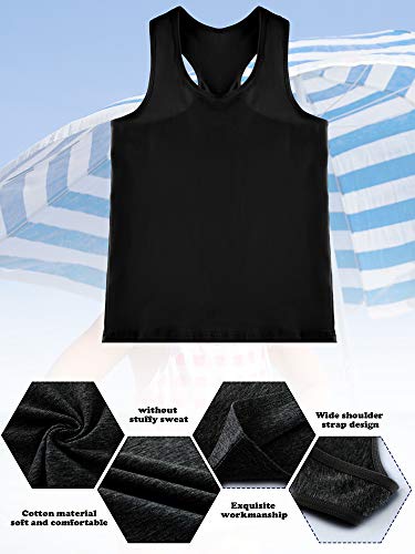 Image of SATINIOR 4 Pieces Girls Dance Tank Tops Racerback Crop Tops Sleeveless Dance Clothes for Girls Gymnastics