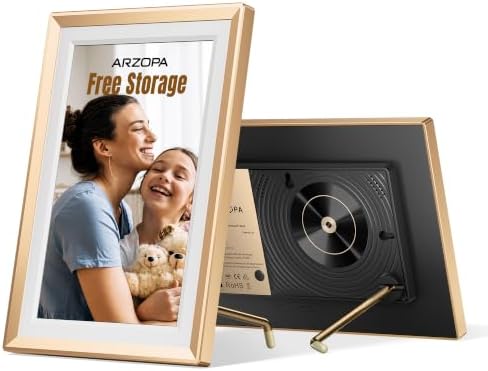 ARZOPA D10 Metall Digitaler Bilderrahmen 10,1" Kostenloser Cloud Storage WLAN Bilderrahmen Digital HD Touchscreen KEIN Abonnement Teilen Fotos Videos Individuelle Grußkarte zum Ver