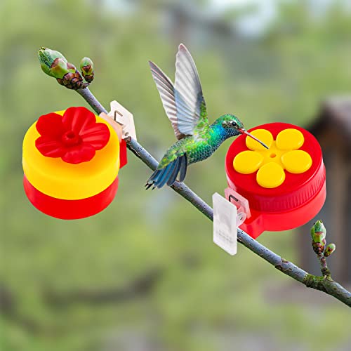 Alimentadores de beija-flor portáteis, 4 peças de mini clipes de flor alimentador de beija-flor port