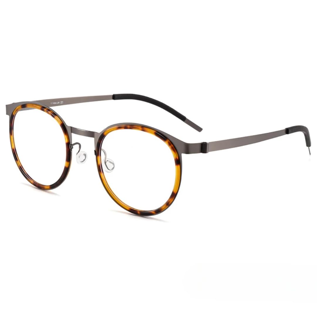 Monture de lunettes ovale rétro en titane pur ultra-légère pour homme