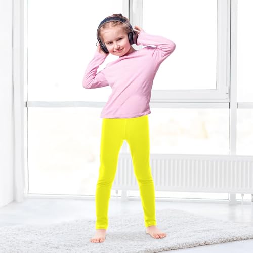 Little Big Girls Leggings Yellow Tights Trousers Dance Pants Yoga Leggings Pants Stretchy Leggings, 4T4