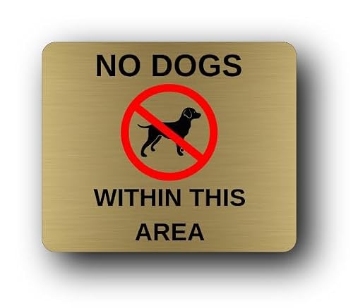 Image of "No Dogs Allowed Sign" Sign – 11.0x9.5cm Brushed Aluminium