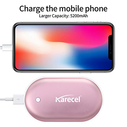KARECEL Rechargeable Hand Warmers, Electric Hand Warmer 5200mAh Powerbank Reusable Handwarmers, Portable USB Hand Warmer Heater Battery Pocket Warmer, Best Gifts for Men and Women in Cold Winter - Thumbnail 5