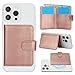 for iPhone 13 mini Detachable Wallet Compatible with Magsafe Wireless Charging Case with Card Holder,Cash Slot,Kickstand 2 in 1 Shockproof Case(Rose Gold)