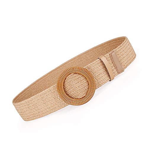 Rrwin Rattan Straw Raffia Summer Belts for Women 2025 Elastic Stretch Woven Waist Wide Band