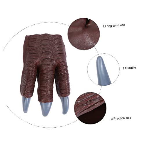 YARNOW 2Pcs Dinosaur Paw Gloves for Cosplay Party Realistic Dinosaur Claws Material for Role Play and Group Activities3