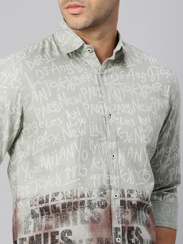 Image of Majestic Man Stylish Ombre Print Pure Cotton Casual Shirt for Men