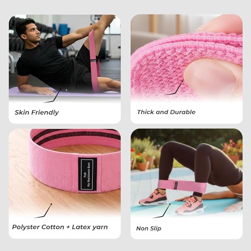 Image of Fabric Resistance Bands (Medium) Strength for Women & Men, Non-Slip Hip Bands for Glutes, Legs & Squats, Exercise Booty Bands for Workout, Stretching,Toning,Home Gym Fitness,Yoga &Pilates
