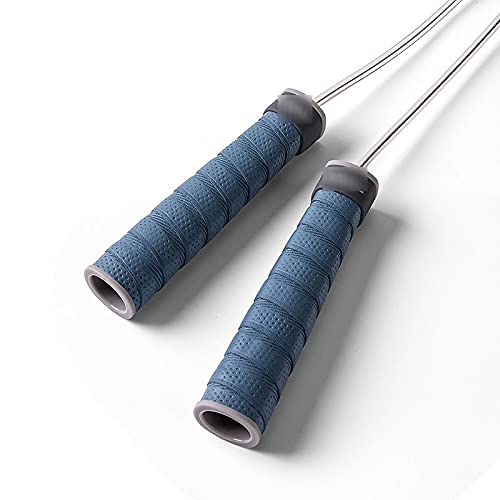 XIANGFATS Cuerda Saltar Cuerdas de Salto Ajustable Ropas de Salto ponderadas con Bloqueo de Peso Rodamientos de Cable Entrenamiento de Aptitud Mango Antideslizante (Color : Blue)