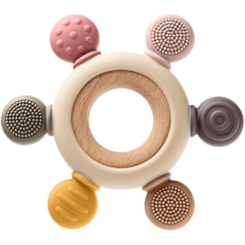 Baby Teething Toys for 0-6 6-12 Months, BPA Free Baby Teether Sensory Toys for Babies 0 3 6 9 12 18 Months, Newborn Infant Toys Gifts for 1 One Year Old Baby Boys Girls Cover