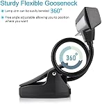 Rechargeable Music Stand Light, 19 LEDs Clip On Reading Light - 3 Level Brightness Settings, Color Temperature Optional (Warm/Cool White/Natural Light Color), Perfect for Piano, Reading,Working