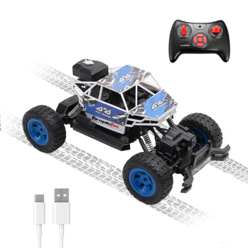 Image of Duster 4x4 RC Car | 4WD Remote Control Car with LED Lights, Proportional Speed & Servo Steering | 2.4GHz Remote & App Control | Off-Road RC Toy for Kids (4+ Years)