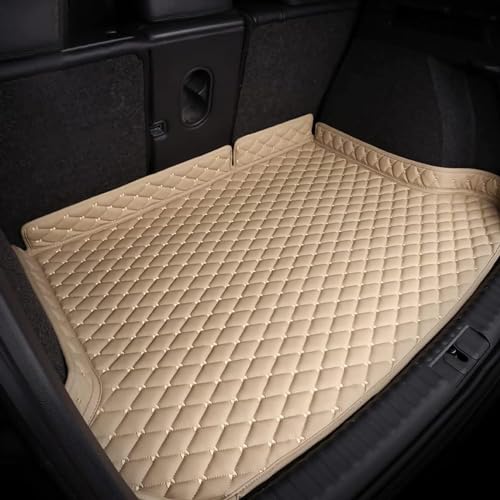 ZQYCD Alfombrillas para el Maletero Personalizadas para Chevrolet Tahoe Lake Tahoe 2007-2014, Cuero Maletero Alfombra AntiarañAzos Impermeable Antideslizante,E/Beige