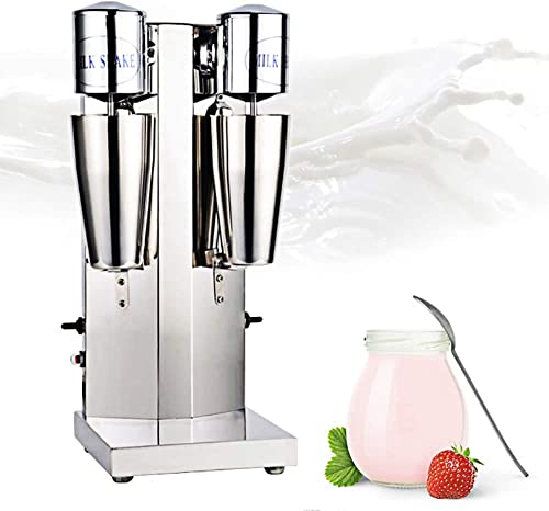 Milkshake Maker,Electric Stand Drink Mixer Commercial Double Head Milk Shake Cocktail Mixer Machine Stainless Steel 110V 180W 18000RMP