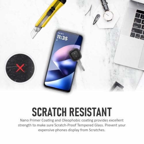 Image of SupCares Tempered Glass for Motorola G37 and Motorola G37 Power (6.67 Inch) With Installation Kit | 9H Edge to Edge Screen Protector | Black
