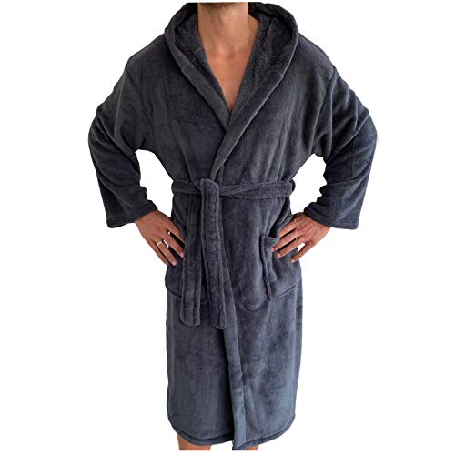 HOMELEVEL albornoz de franela de gran tamaño Unixex para hombres y mujeres albornoz de sauna albornoz de viaje albornoz de sauna suave de peluche 6XL