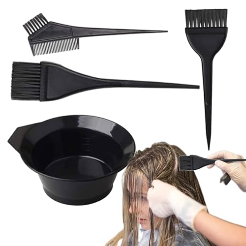Kit per la colorazione dei capelli, set di pennelli professionali per la tintura dei capelli, strumenti completi per colorare i capelli con 3 pennelli versatili, ideale per saloni, casa, spa