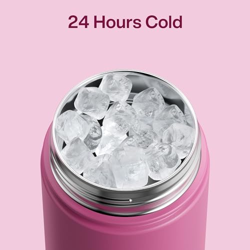 Image of ENCOOL Insulated Water Bottle with Straw Stainless Steel Water Bottle, Leak-Proof, BPA-Free, Double Wall Vacuum Keeps Cold for 24 Hours for Sports, Travel, School (26 oz, Turkish Rose)