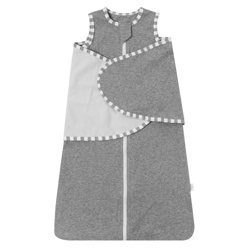 Image of LOVABYLUCK 100% Cotton Toddler Sleep Sack with Feet, Long Sleeves Baby Wearable Blanket, 3-Way Zipper Baby Sleep Sack for Walkers