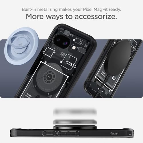 Image of Spigen Ultra Hybrid MagFit for Pixel 9a Case, Zero One | Anti-Yellowing Resin, Air Cushion Tech, Military-Grade Drop Protection, Raised Camera Protection, Compatible with MagSafe
