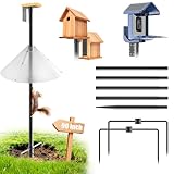 Bird Feeder Pole with Squirrel Baffle - 90 Inch Bird House...