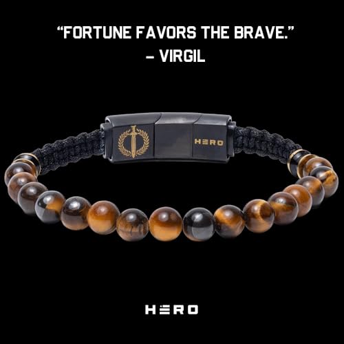 Pulsera de hombre con cuentas Tiger's Eye bandera americana miniatura 6