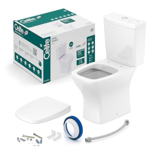 Kit Vaso Sanitário Rimless com Caixa Acoplada Smart Clean® | Harpic e Assento Soft Close Vip Celite