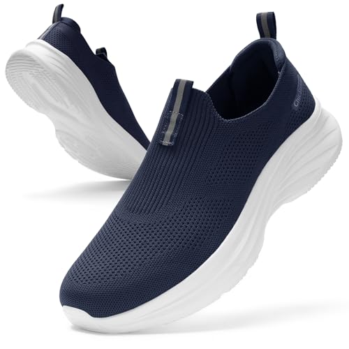 Mens Slip On Walking Shoes Lightweight Tennis Shoes Gym Running Sneakers for Sports and Outdoor Activities