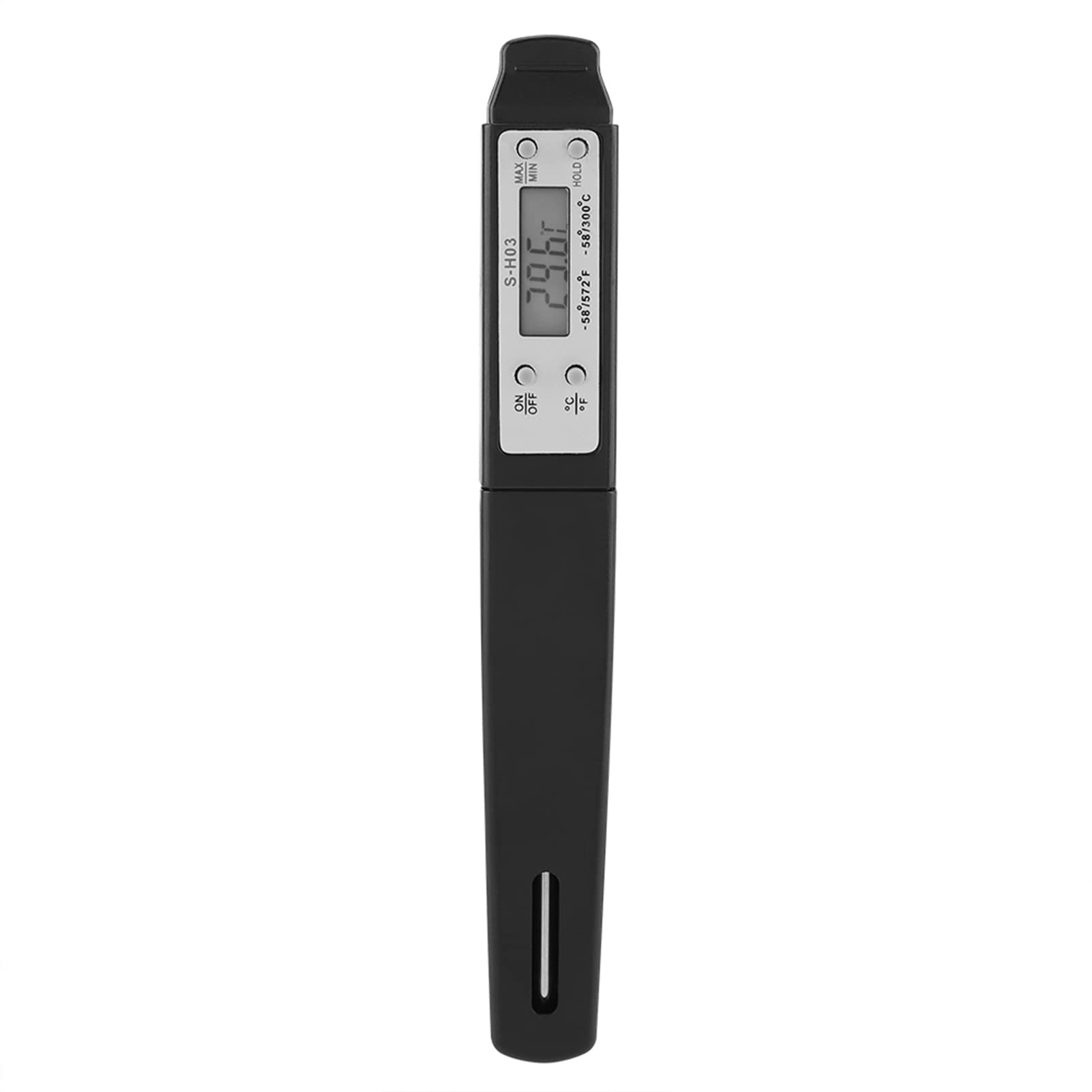 Zerodis Digital Food Thermometer, Reading Food Thermometer with Probe for Kitchen Cooking BBQ and More (Black)